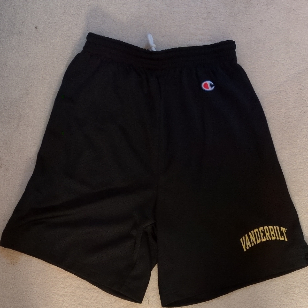 Champion Black Athletic Shorts with Vanderbilt Yellow Accent - Picture 2 of 2